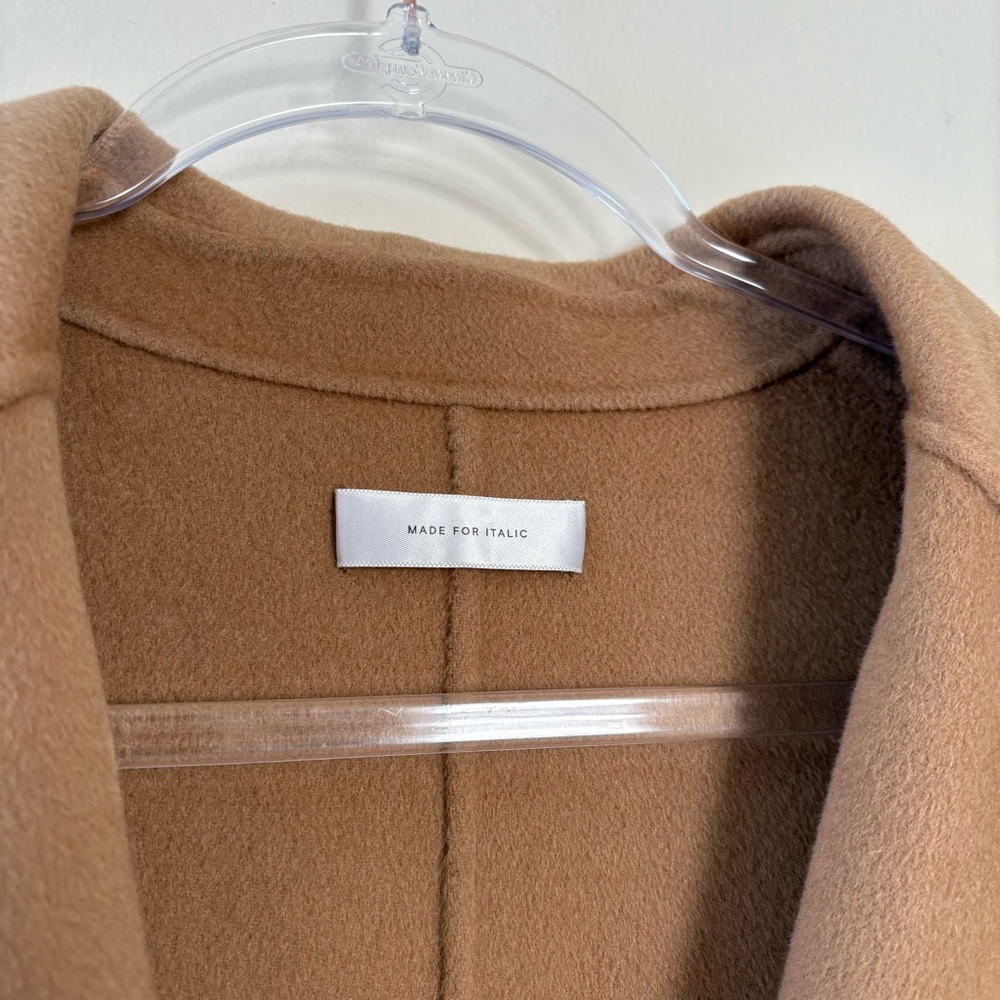 Italic Quinn wool and cashmere cocoon coat in camel - Picture 5 of 8